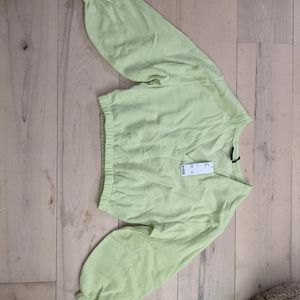 Lime green crop sweatshirt